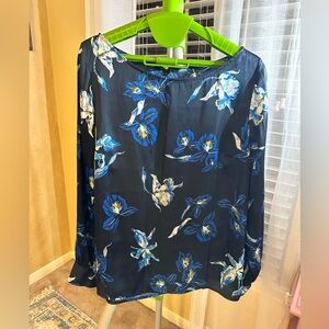 Banana Republic Navy Floral Blouse
